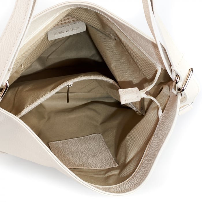 Geantă Brianna, tip rucsac crem din piele naturală moale 8119 [5]