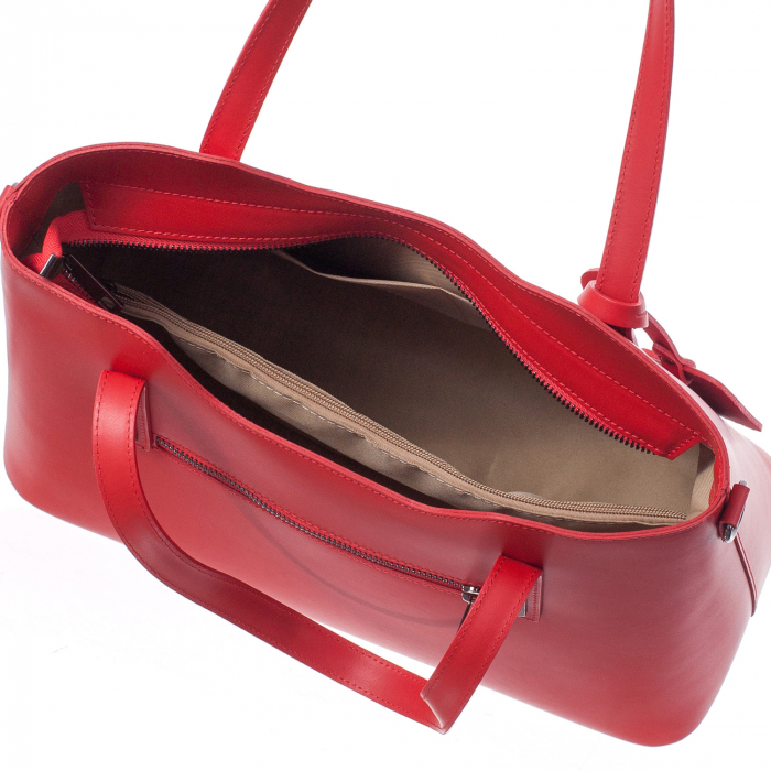 Geantă Model Mare Emma, roșie din piele naturală 8008 [4]