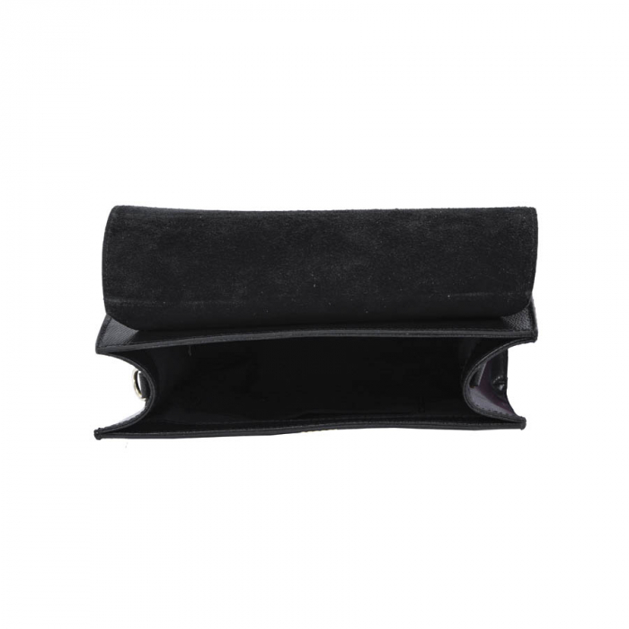 Geantă Miriam, piele naturala neagra cu imprimeu snake, 8052 [5]