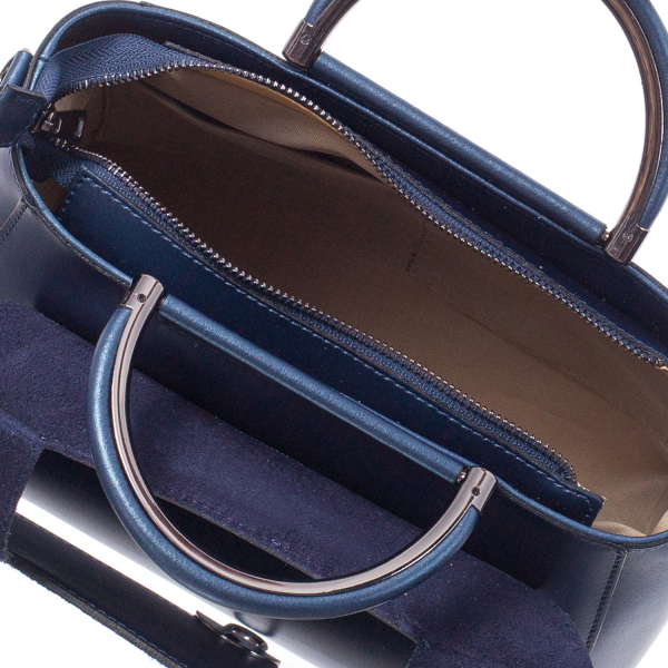 Geantă albastră din piele naturală 8035 [4]