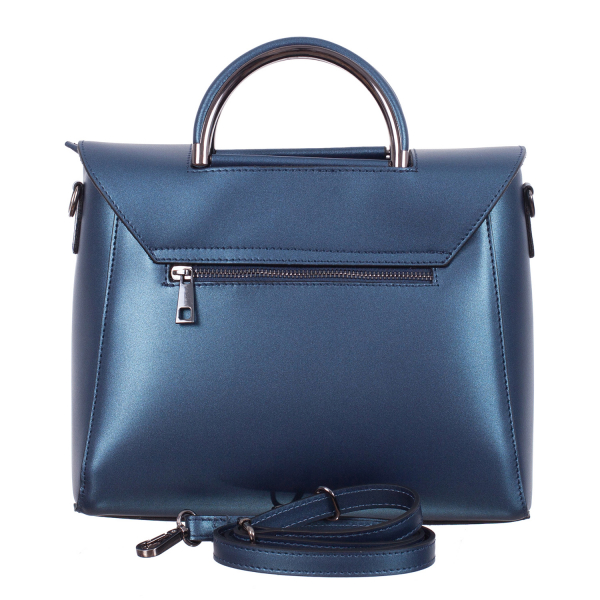 Geantă albastră din piele naturală 8035 [3]