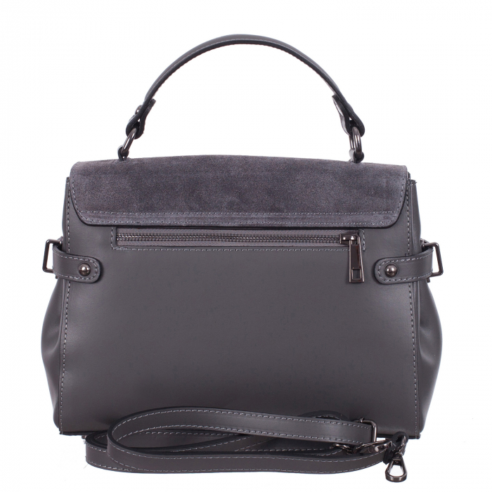 Geantă gri din piele naturală 8024 [3]
