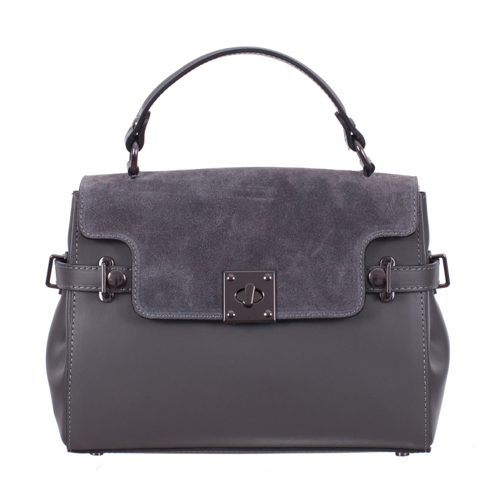 Geantă gri din piele naturală 8024 [2]
