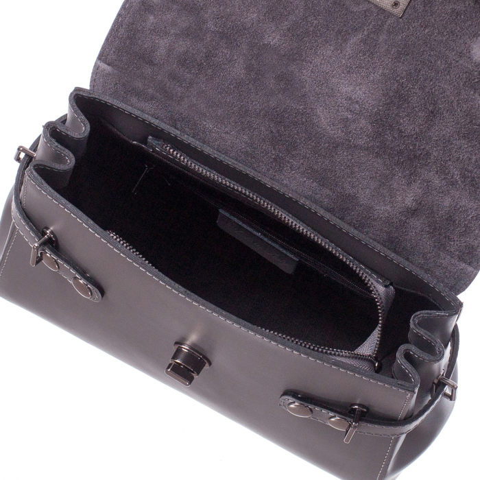 Geantă gri din piele naturală 8024 [4]