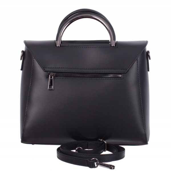 Geantă neagră din piele naturală 8035 [3]