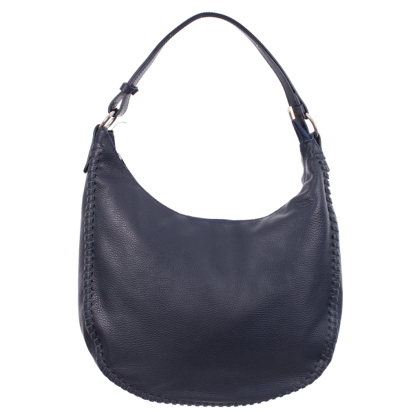 Geantă bleumarin din piele naturală fină 8010 [2]