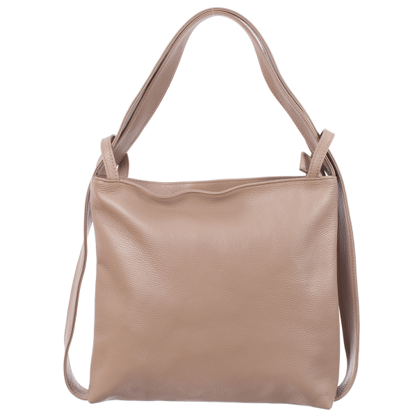 Geantă tip rucsac nude din piele naturală moale 8027 [2]