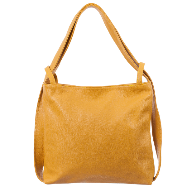 Geantă tip rucsac galben din piele naturală moale 8027 [2]