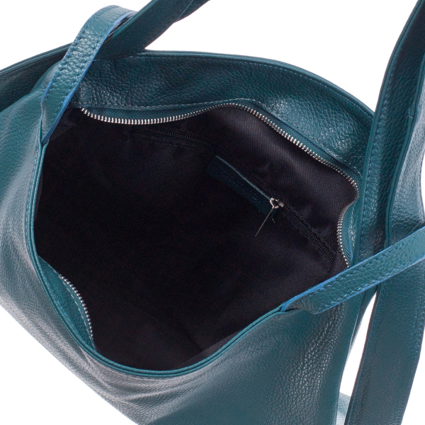 Geantă tip rucsac turcoaz din piele naturală moale 8027 [3]