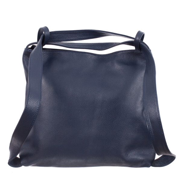 Geantă tip rucsac bleumarin din piele naturală moale 8027 [4]