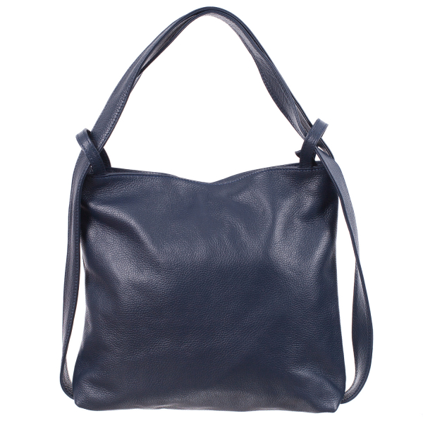 Geantă tip rucsac bleumarin din piele naturală moale 8027 [2]