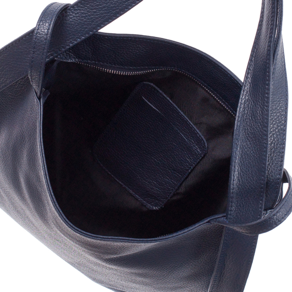 Geantă tip rucsac bleumarin din piele naturală moale 8027 [3]