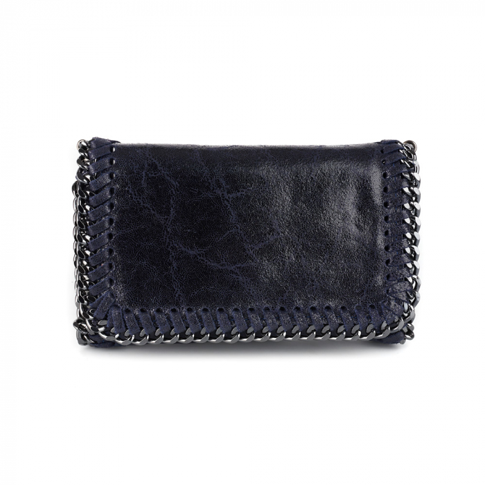 Geantă Tracy, piele naturala bleumarin, bareta metalica, 8103 [2]