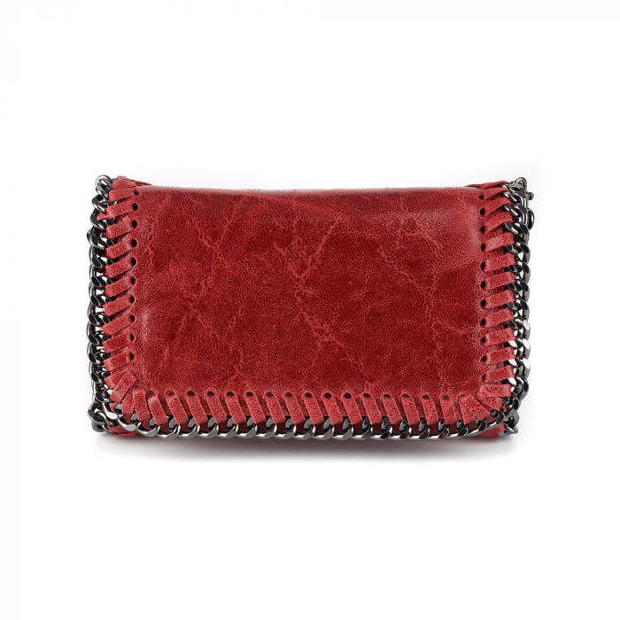 Geantă Tracy, piele naturala bordo, bareta metalica, 8103 [2]