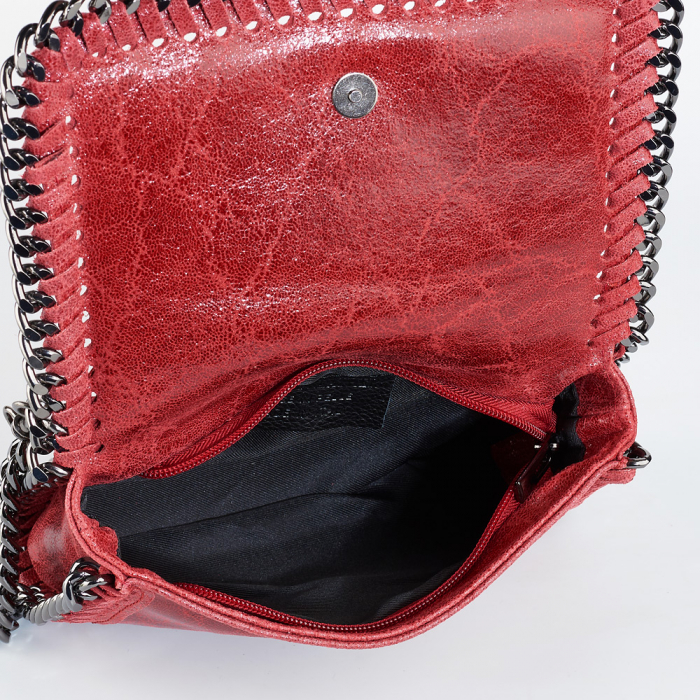 Geantă Tracy, piele naturala bordo, bareta metalica, 8103 [4]