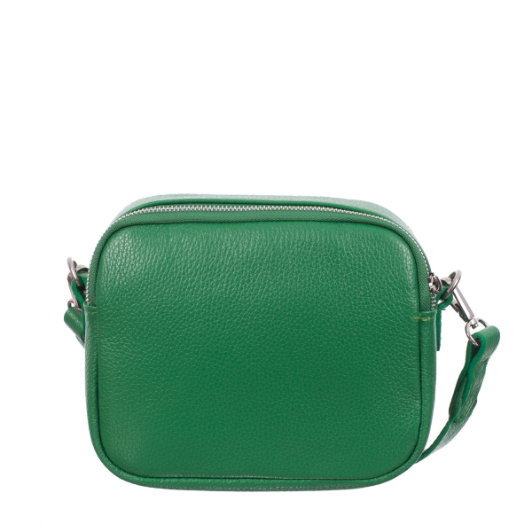 Geantă verde cu fermoare duble și baretă medie 8007 [2]