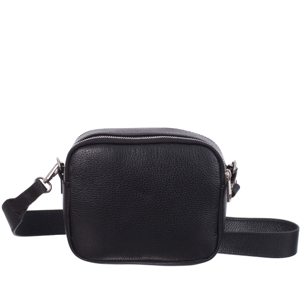 Geantă neagră cu fermoare duble și baretă medie 8007 [2]