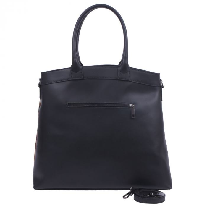 Geantă Adria, piele naturala, maro si negru, 8082 [4]