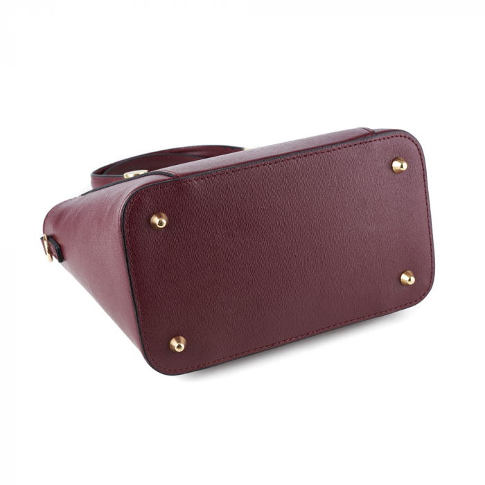 Geantă Yasmine, din piele naturală bordo, 8094 [4]