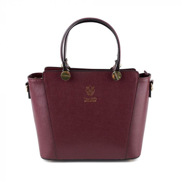 Geantă Yasmine, din piele naturală bordo, 8094 [2]