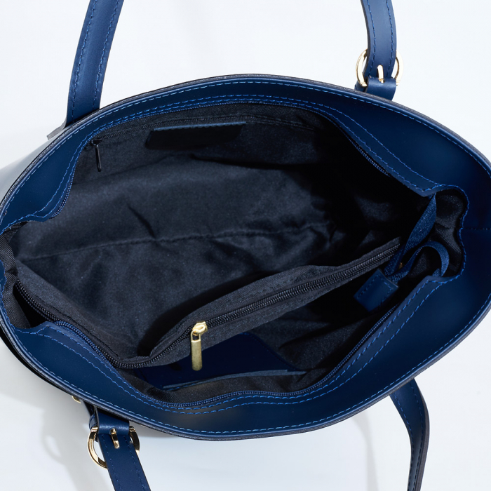 Geantă Adelyne, din piele naturală bleumarin, 8095 [5]