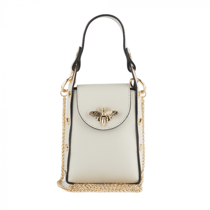 Gentută Charisma, crossbody piele naturala gris deschis 8211 [2]