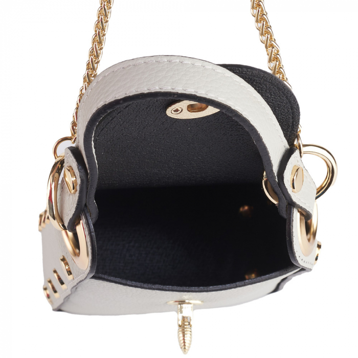 Gentută Charisma, crossbody piele naturala gris deschis 8211 [5]