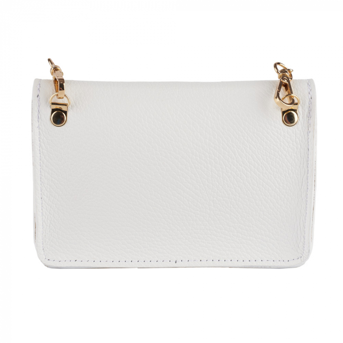 Gentuta Rosalia,din piele naturala alba,lant auriu,8207 [3]