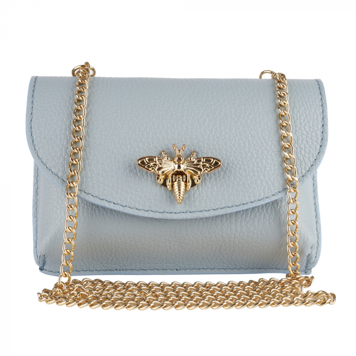 Gentuta Rosalia,din piele naturala bleo,lant auriu,8207 [2]