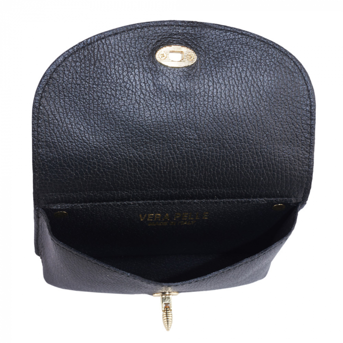 Gentuta Rosalia,din piele naturala neagra,lant auriu,8207 [5]