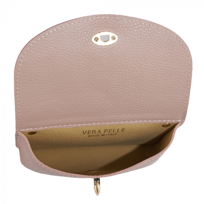 Gentuta Rosalia,din piele naturala nude,lant auriu,8207 [5]