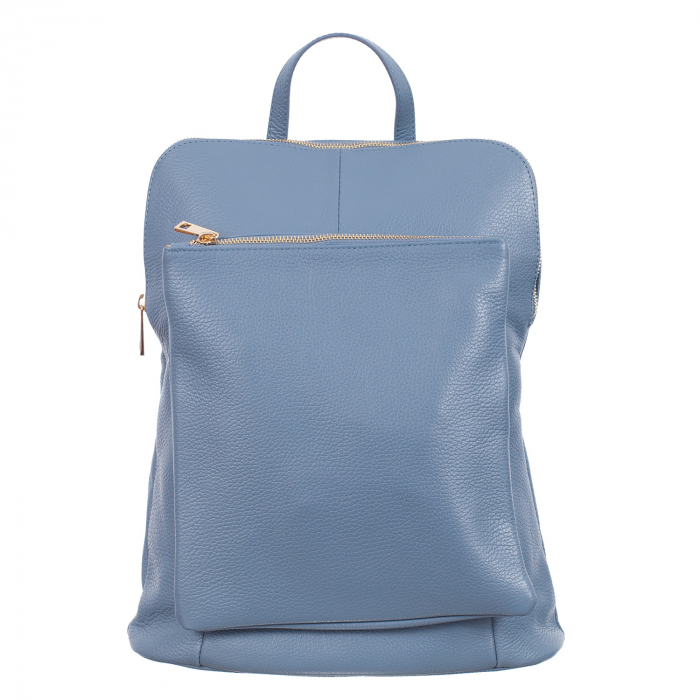 Rucsac bleu din piele cu bicompartimentat 8015 [2]