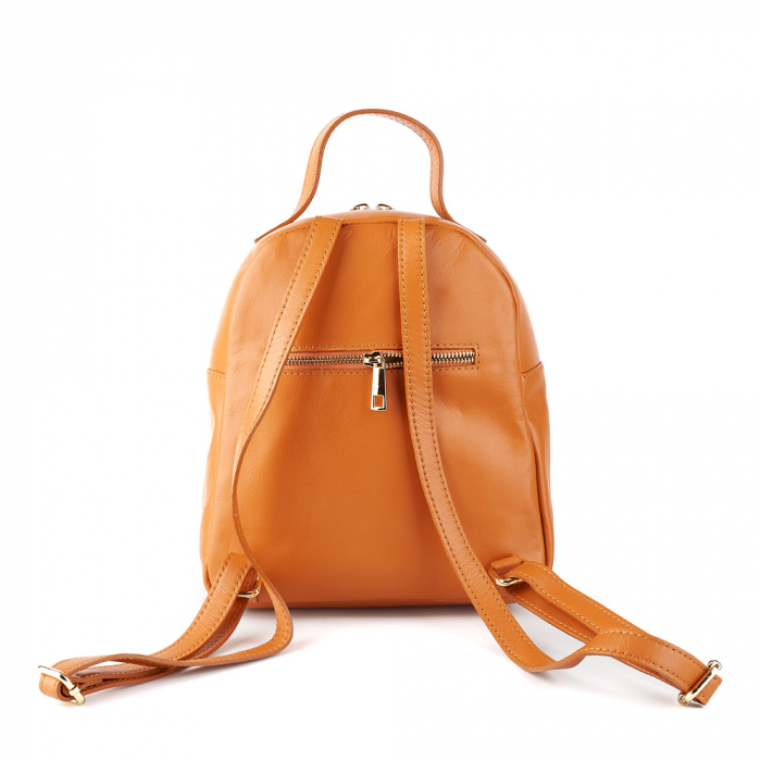 Rucsac Allessia, orange din piele cu aspect matlasat 8020 [3]