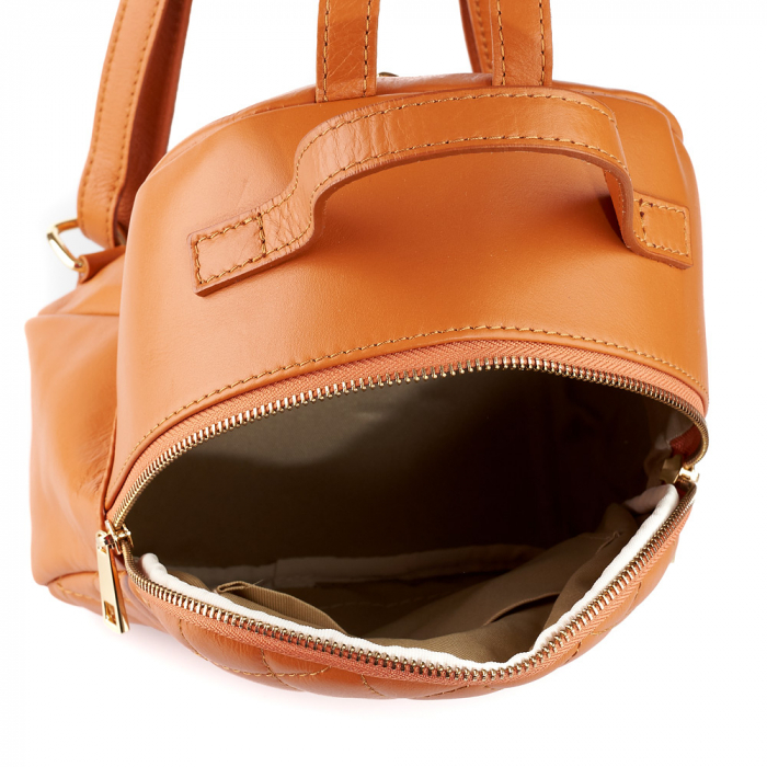 Rucsac Allessia, orange din piele cu aspect matlasat 8020 [4]