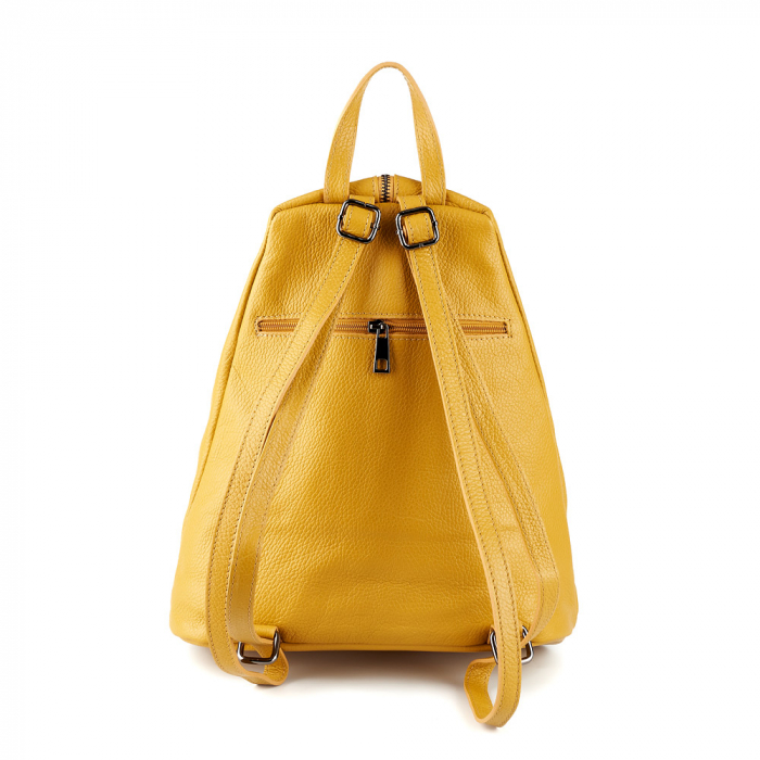 Rucsac Aniela, din piele naturală galben, 8108 [4]