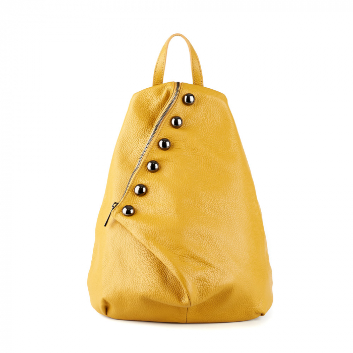 Rucsac Aniela, din piele naturală galben, 8108 [2]