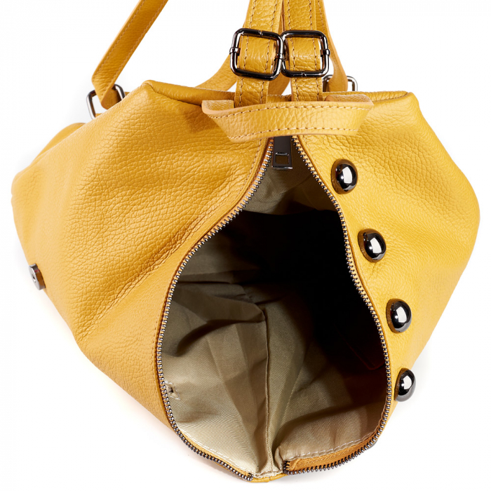 Rucsac Aniela, din piele naturală galben, 8108 [5]