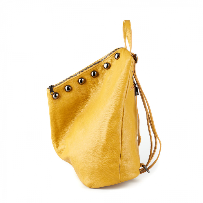 Rucsac Aniela, din piele naturală galben, 8108 [3]