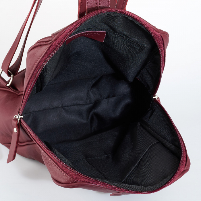 Rucsac Anna, bordo din piele cu fermoar exterior acoperit 8005 [5]