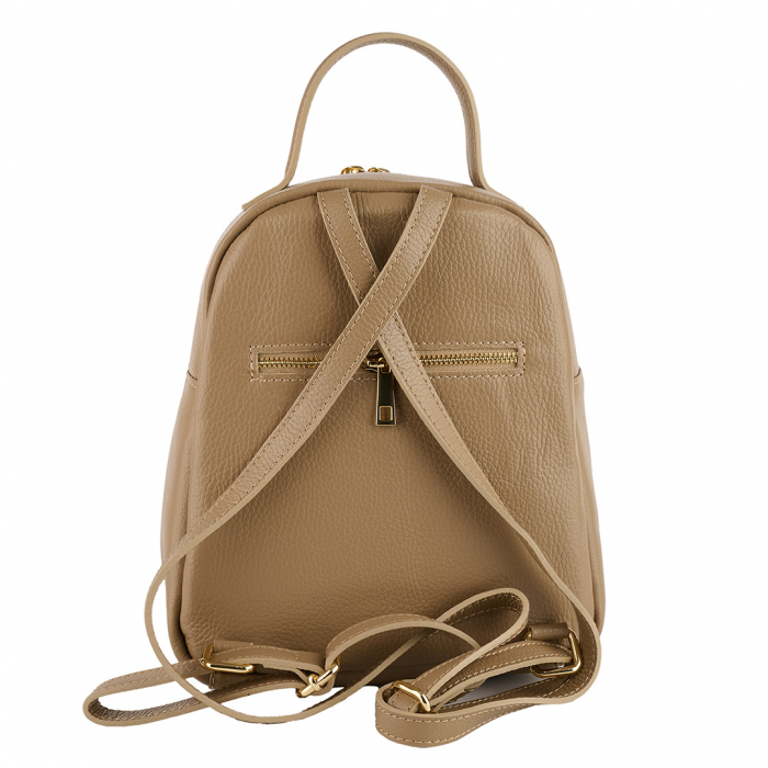 Rucsac Beatrice, taupe din piele cu striații 8033 [3]