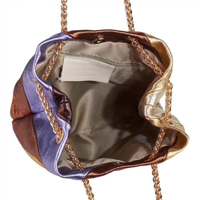 Geanta Rucsac Shiny, din piele naturală multicolor 8170 [4]