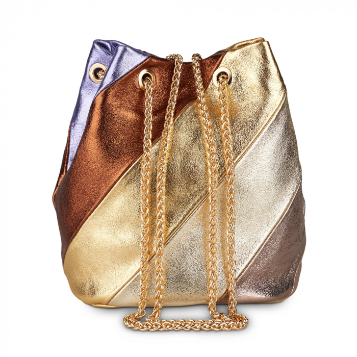 Geanta Rucsac Shiny, din piele naturală multicolor 8170 [3]