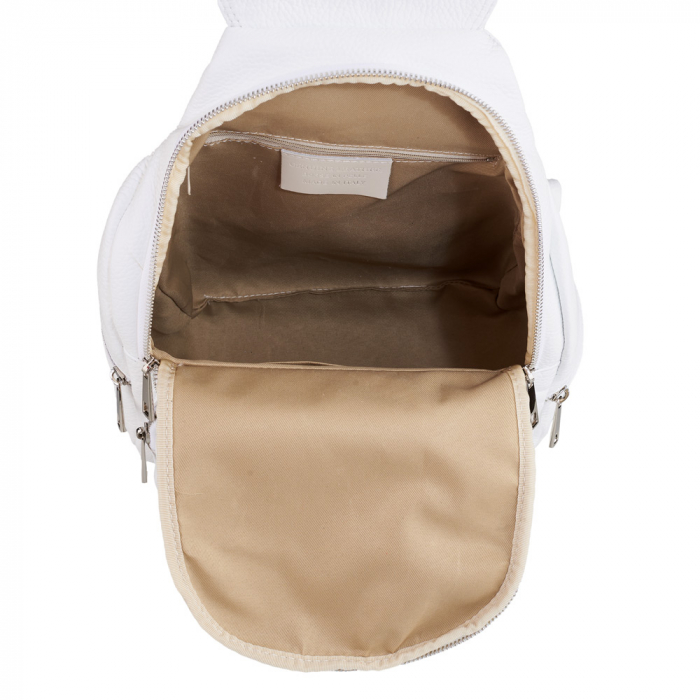 Rucsac Karmela, din piele naturală alba 8193 [4]