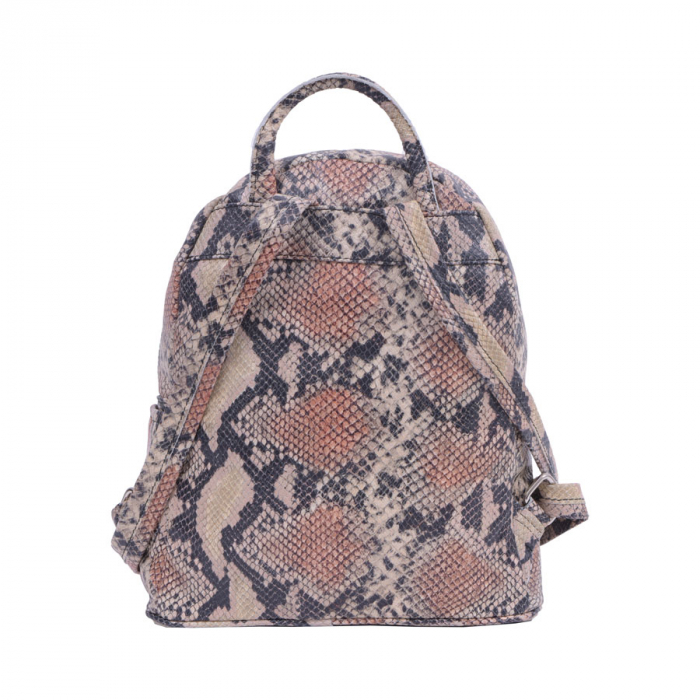 Rucsac Britney, din piele naturală imprimeu snake rosu, 8086 [4]