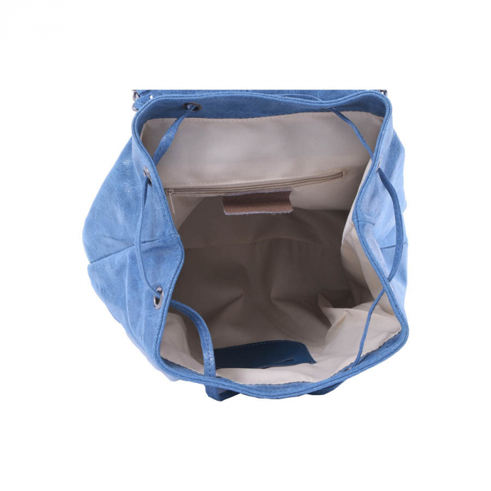 Rucsac Carina, albastru din piele naturală cu aspect marmorat, 8060 [4]