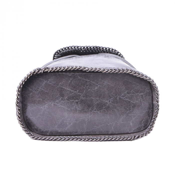 Rucsac Carina, argintiu din piele naturală cu aspect marmorat, 8060 [3]