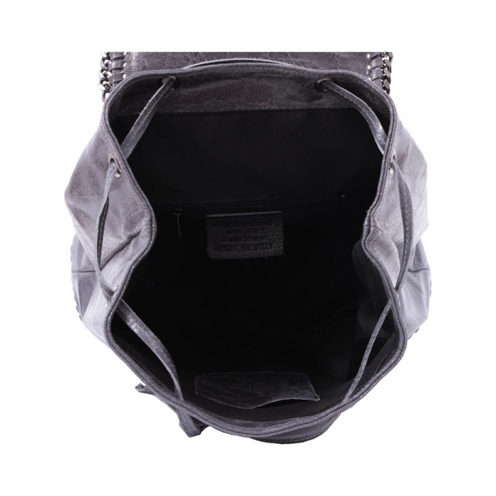 Rucsac Carina, argintiu din piele naturală cu aspect marmorat, 8060 [4]