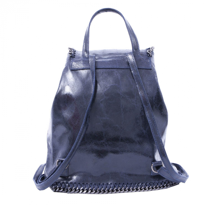 Rucsac Carina, bleumarin din piele naturală cu aspect marmorat, 8060 [5]