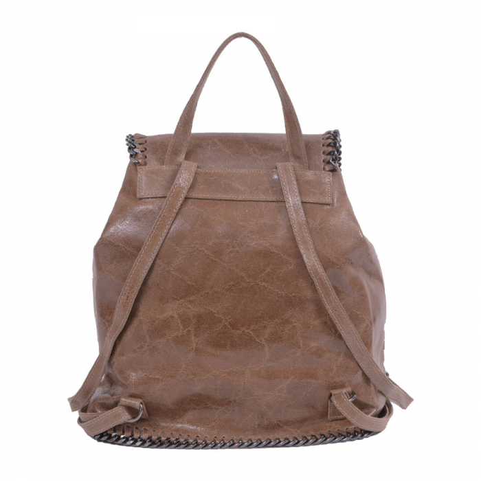 Rucsac Carina, taupe din piele naturală cu aspect marmorat, 8060 [5]