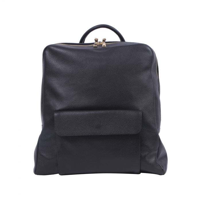 Rucsac Maxi, negru din piele naturală, 8066 [2]